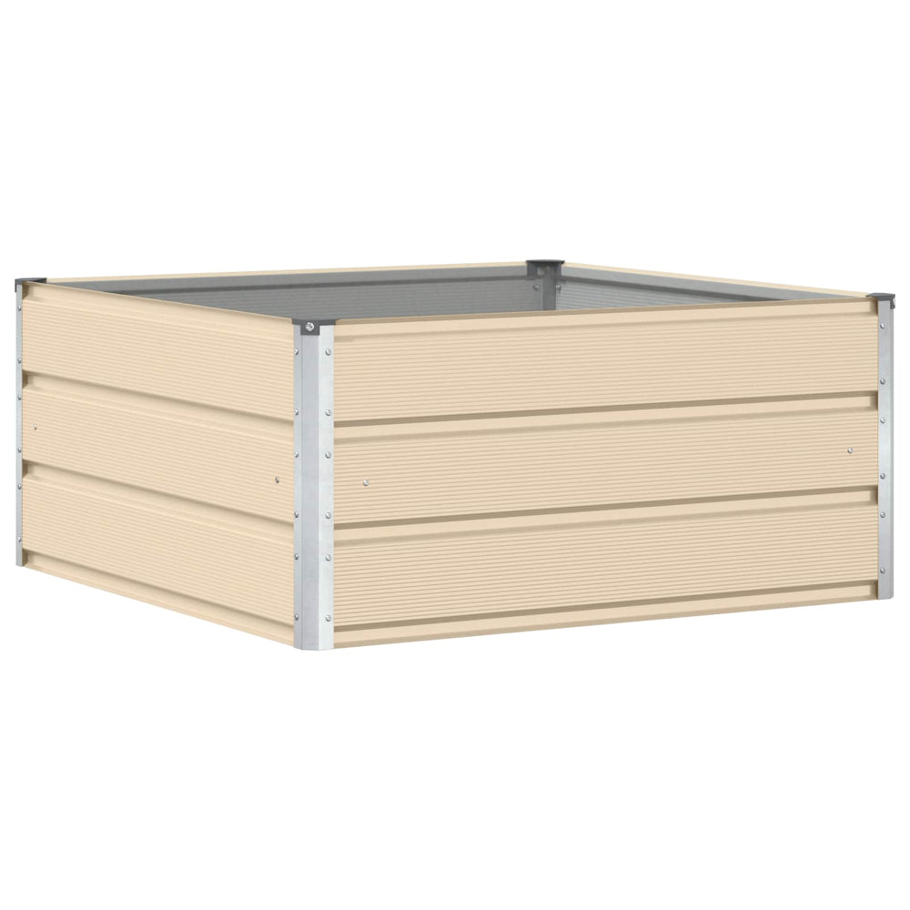 Vidaxl plantenbak ivoor 100 x 100 x 45 cm staal