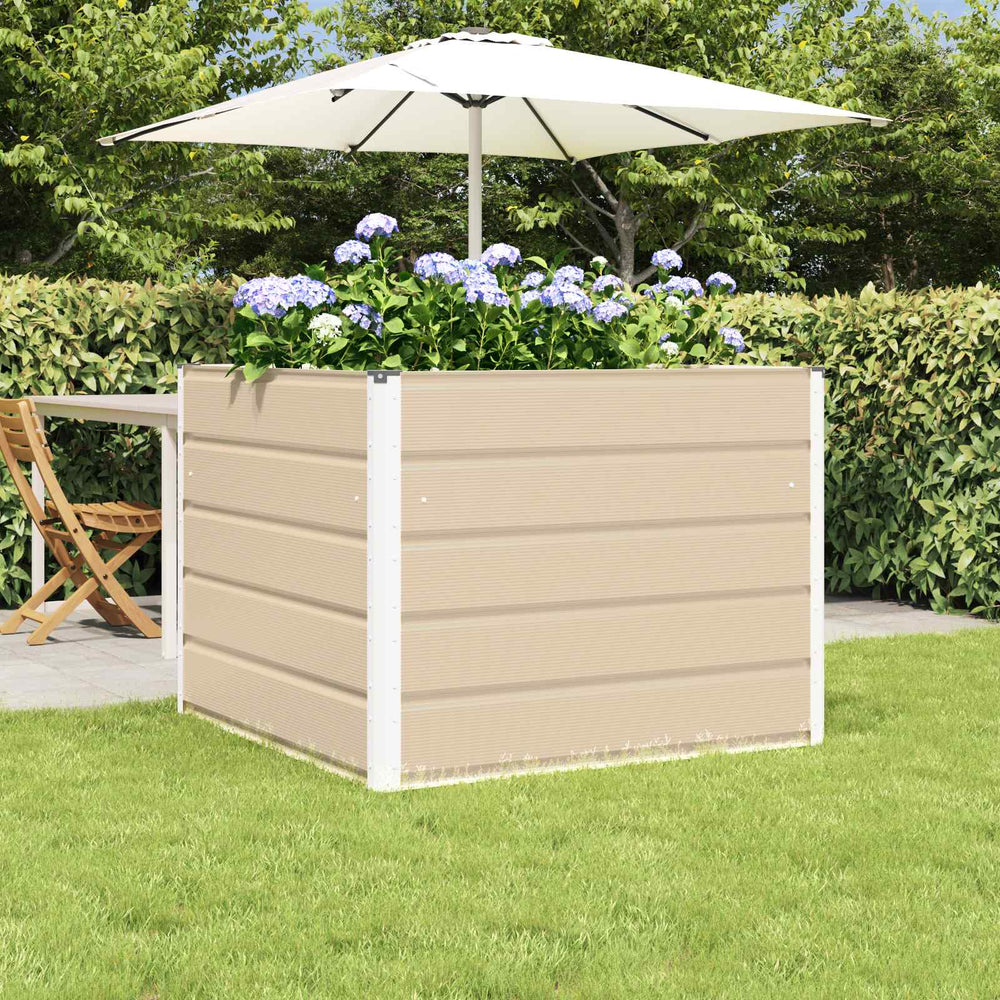 Vidaxl plantenbak ivoor 100 x 100 x 75 cm staal