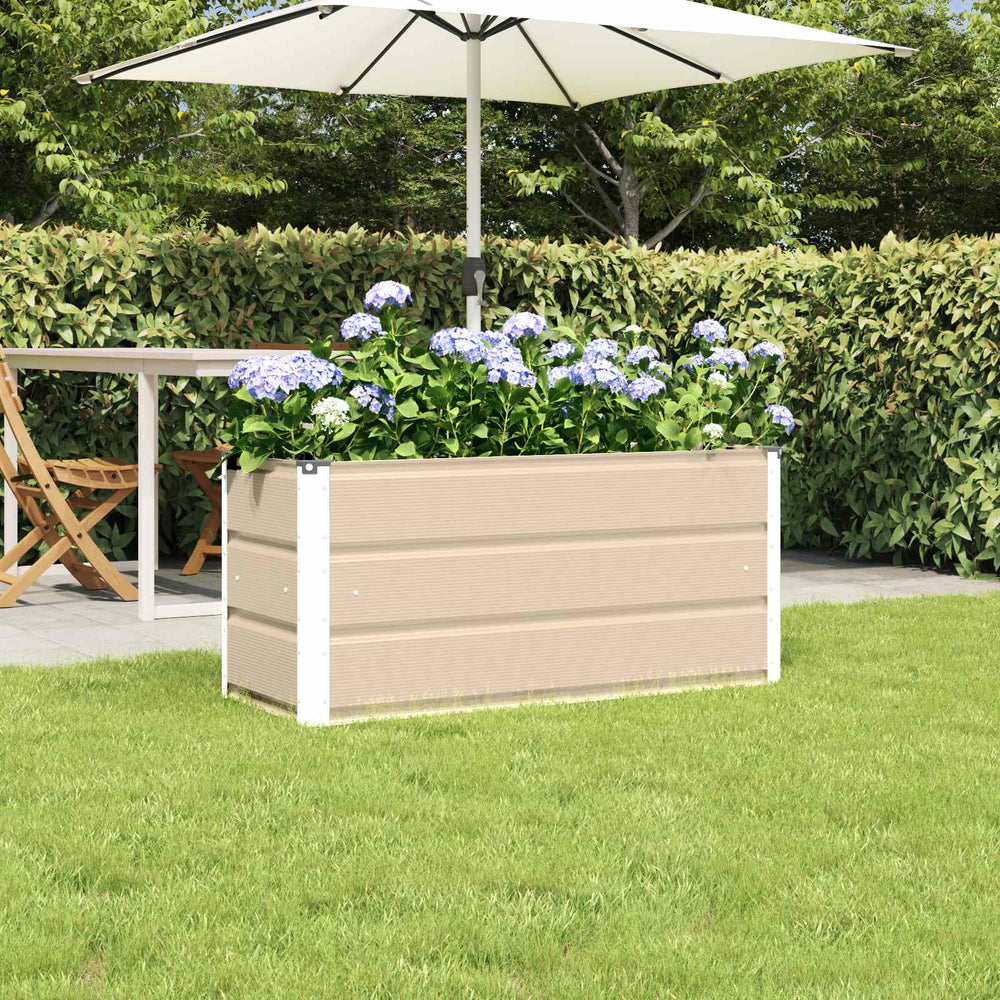 Vidaxl plantenbak ivoor 100 x 40 x 45 cm staal