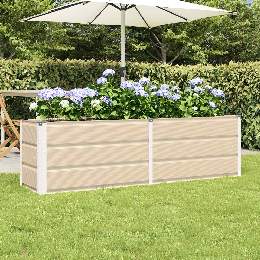 Vidaxl plantenbak ivoor 160 x 40 x 45 cm staal