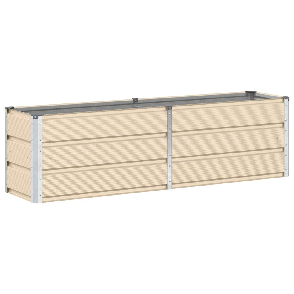 Vidaxl plantenbak ivoor 160 x 40 x 45 cm staal
