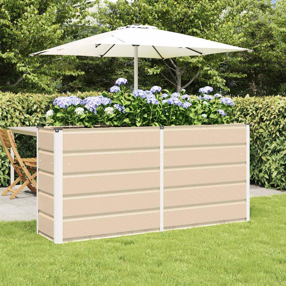 Vidaxl plantenbak ivoor 160 x 40 x 75 cm staal