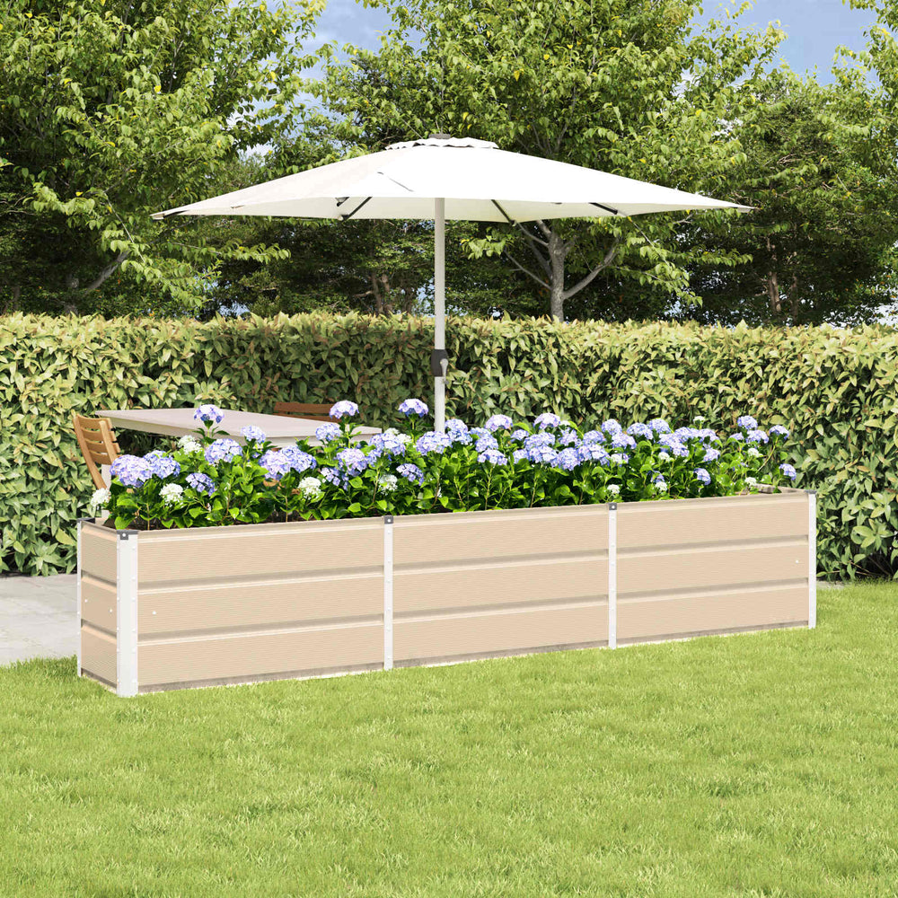 Vidaxl plantenbak ivoor 240 x 40 x 45 cm staal