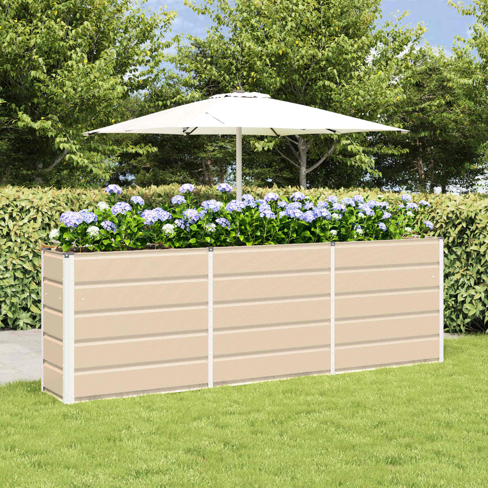 Vidaxl plantenbak ivoor 160 x 40 x 75 cm staal