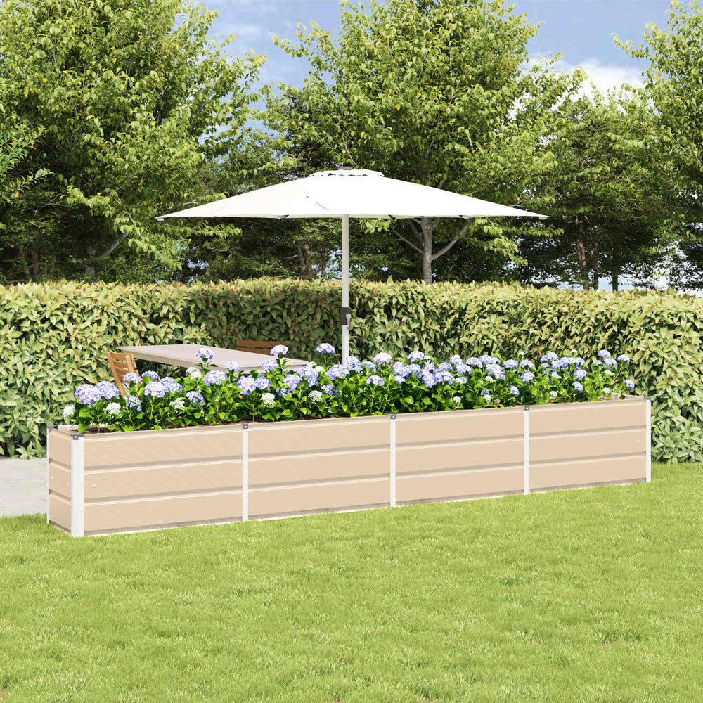 Vidaxl plantenbak ivoor 320 x 40 x 45 cm staal