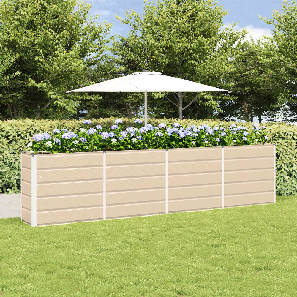 Vidaxl plantenbak ivoor 160 x 40 x 75 cm staal