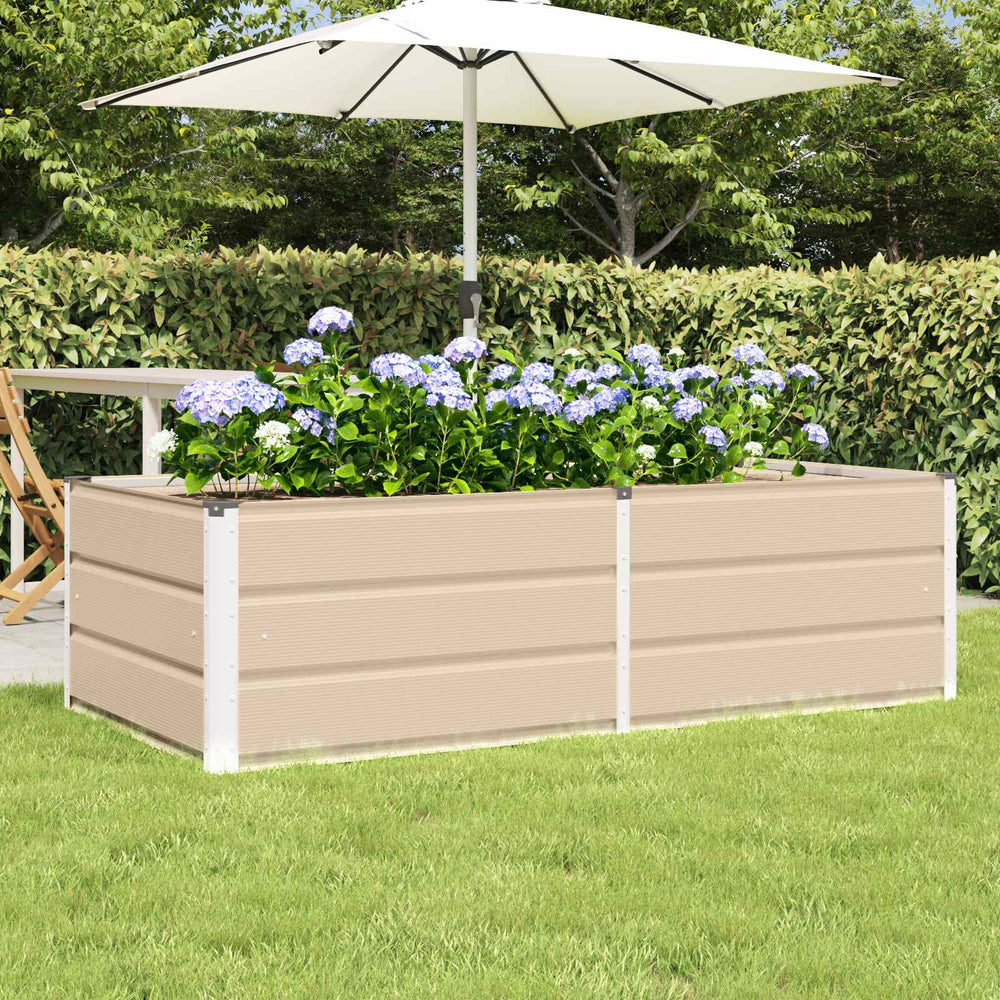 Vidaxl plantenbak ivoor 160 x 80 x 45 cm staal