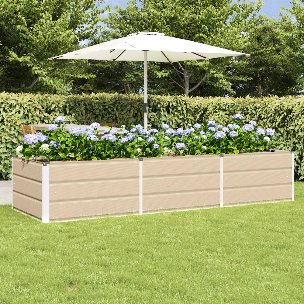 Vidaxl plantenbak ivoor 240 x 80 x 45 cm staal
