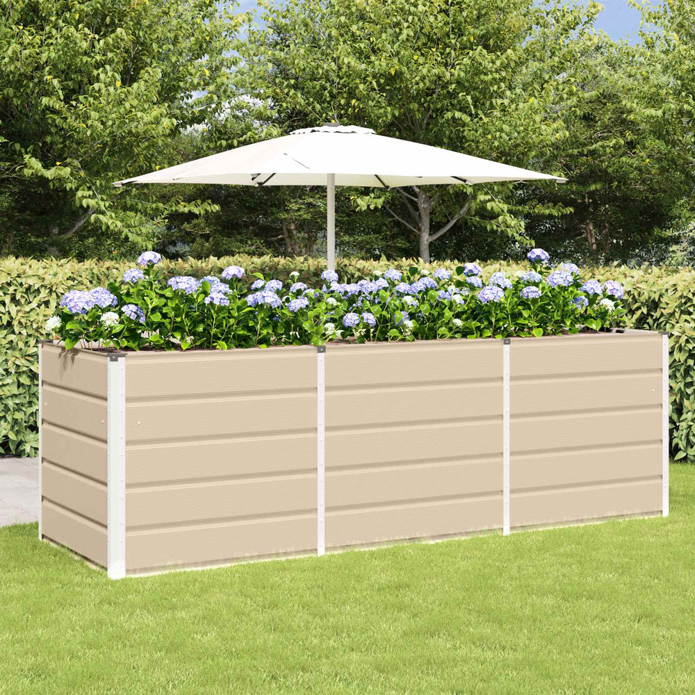 Vidaxl plantenbak ivoor 240 x 80 x 75 cm staal