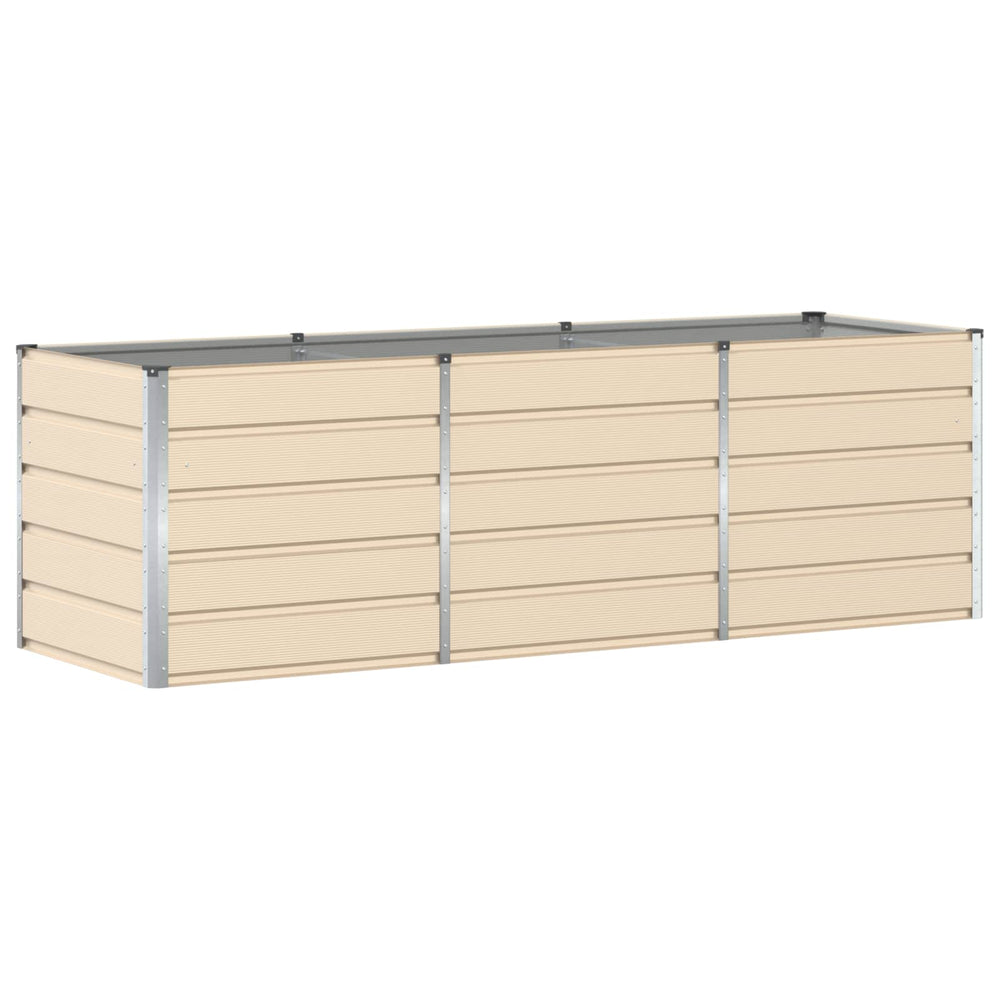 Vidaxl plantenbak ivoor 240 x 80 x 75 cm staal