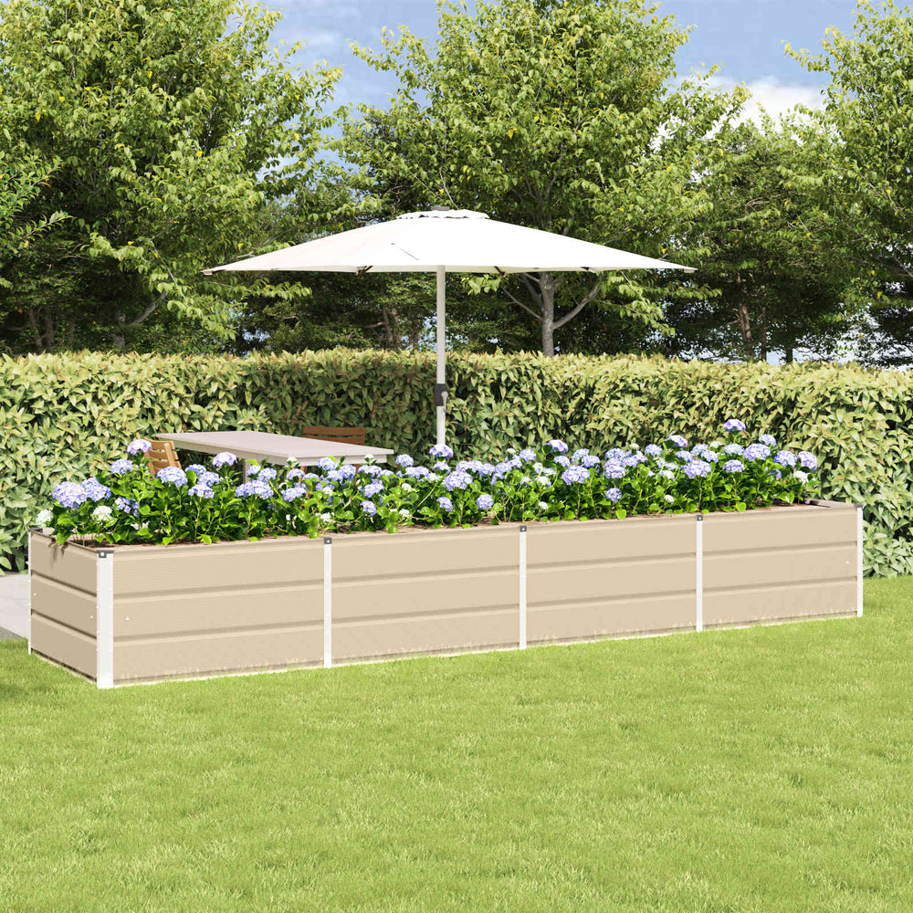 Vidaxl plantenbak ivoor 320 x 80 x 45 cm staal