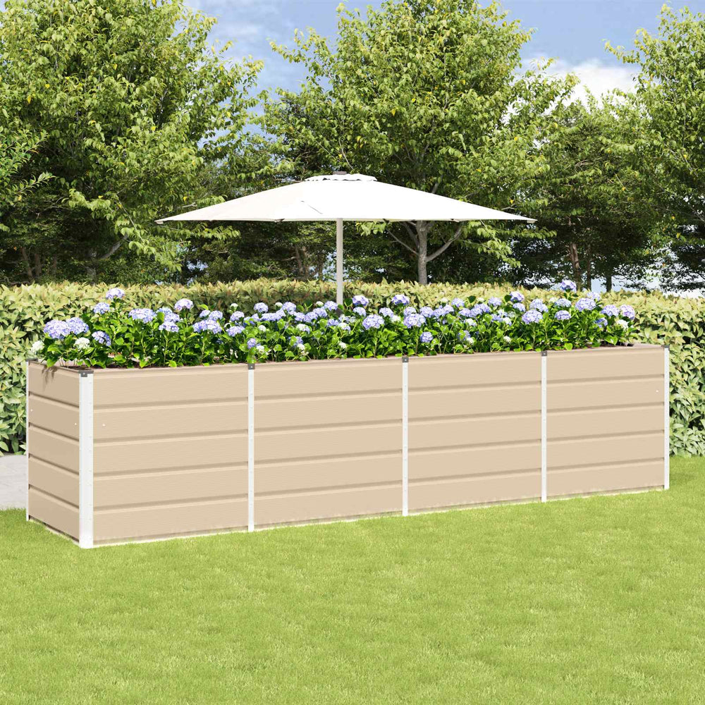 Vidaxl plantenbak ivoor 240 x 80 x 75 cm staal