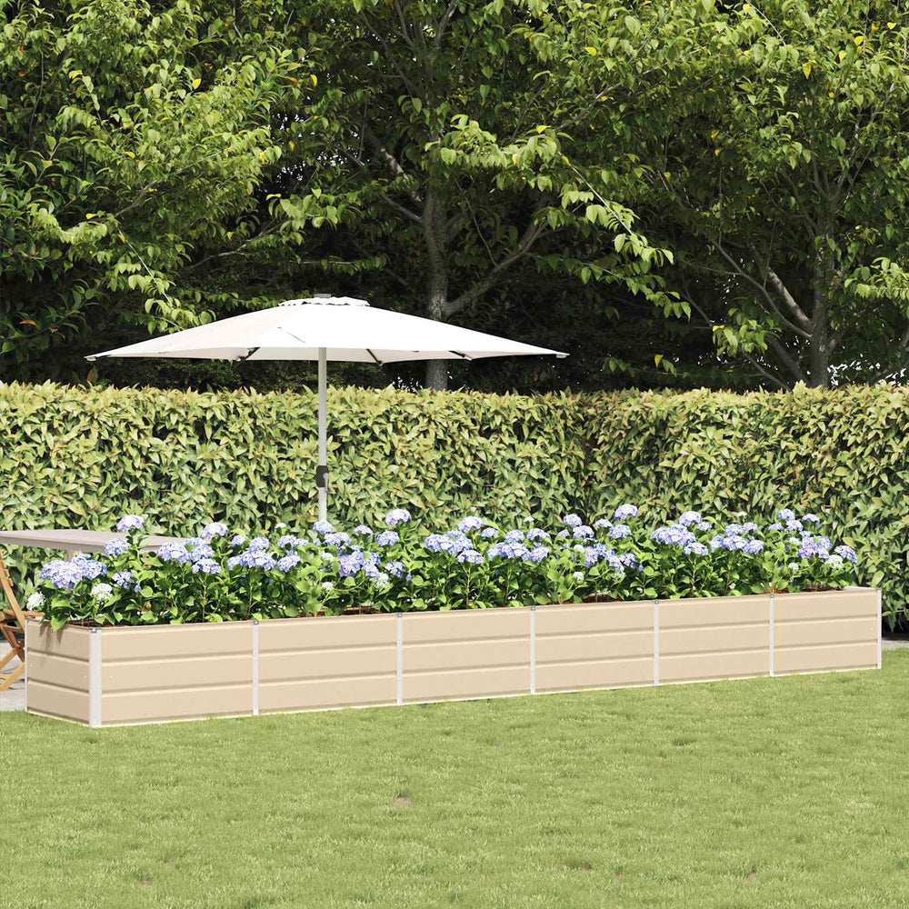 Vidaxl plantenbak ivoor 480 x 80 x 45 cm staal