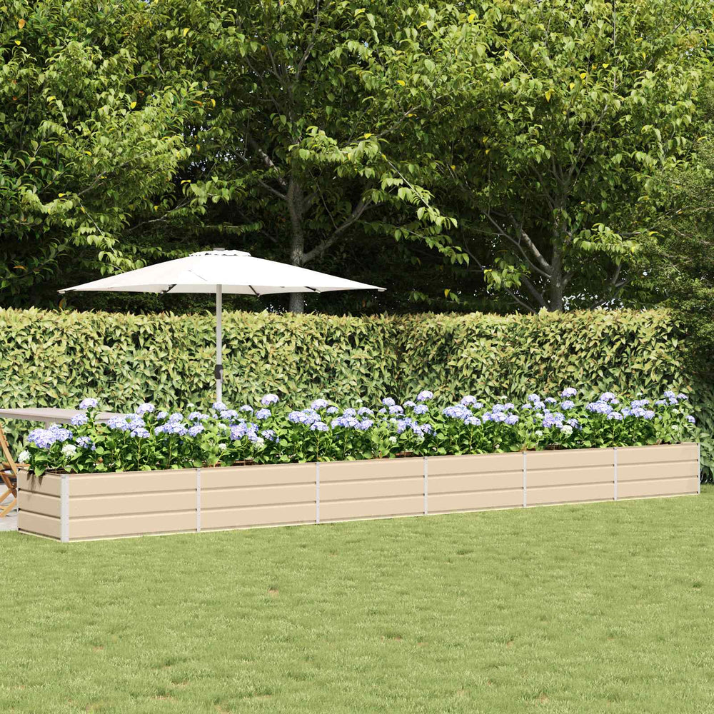 Vidaxl plantenbak ivoor 600 x 80 x 45 cm staal