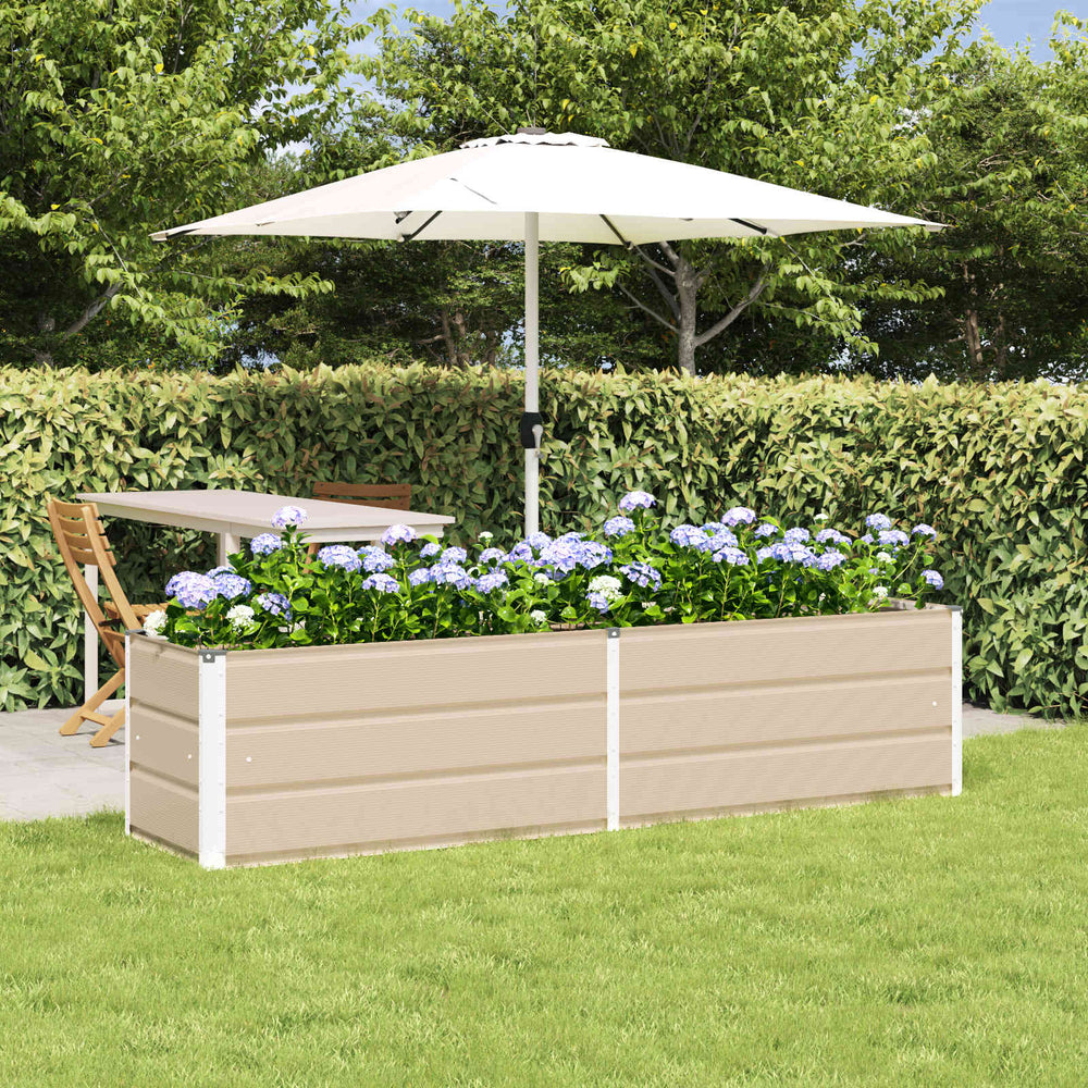 Vidaxl plantenbak ivoor 480 x 50 x 45 cm gegalvaniseerd staal
