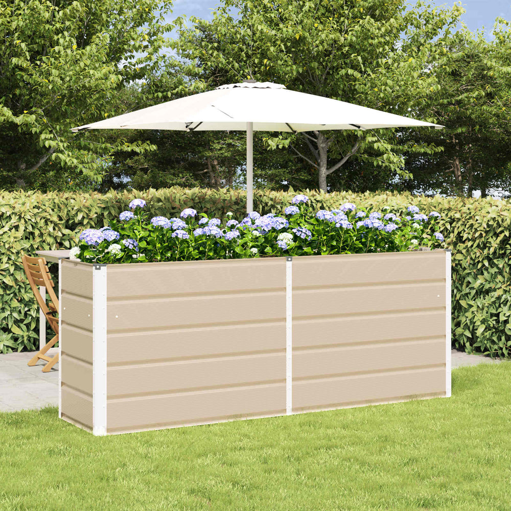 Vidaxl plantenbak ivoor 480 x 50 x 45 cm gegalvaniseerd staal