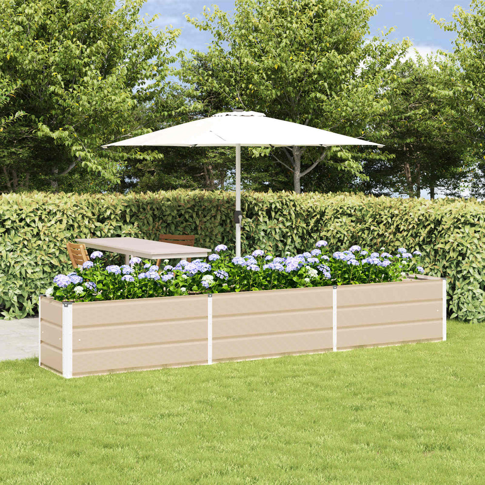 Vidaxl plantenbak ivoor 480 x 50 x 45 cm gegalvaniseerd staal