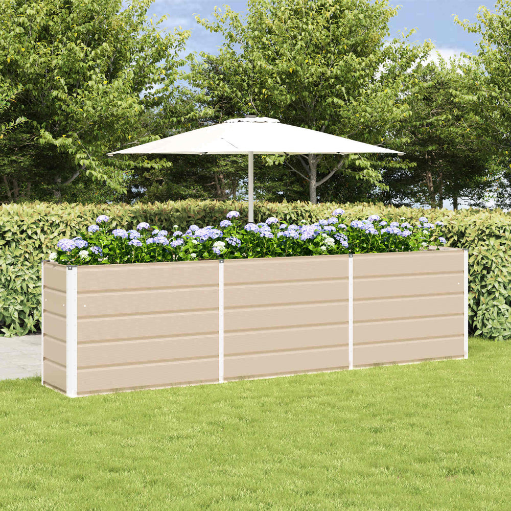 Vidaxl plantenbak ivoor 480 x 50 x 45 cm gegalvaniseerd staal