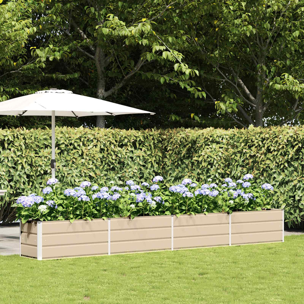 Vidaxl plantenbak ivoor 480 x 50 x 45 cm gegalvaniseerd staal