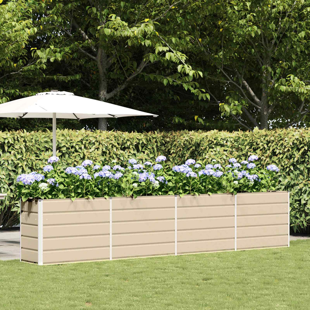 Vidaxl plantenbak ivoor 480 x 50 x 45 cm gegalvaniseerd staal