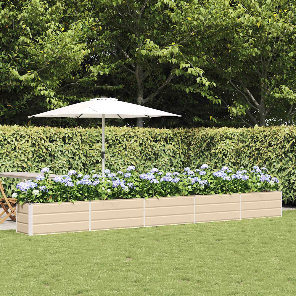 Vidaxl plantenbak ivoor 480 x 50 x 45 cm gegalvaniseerd staal
