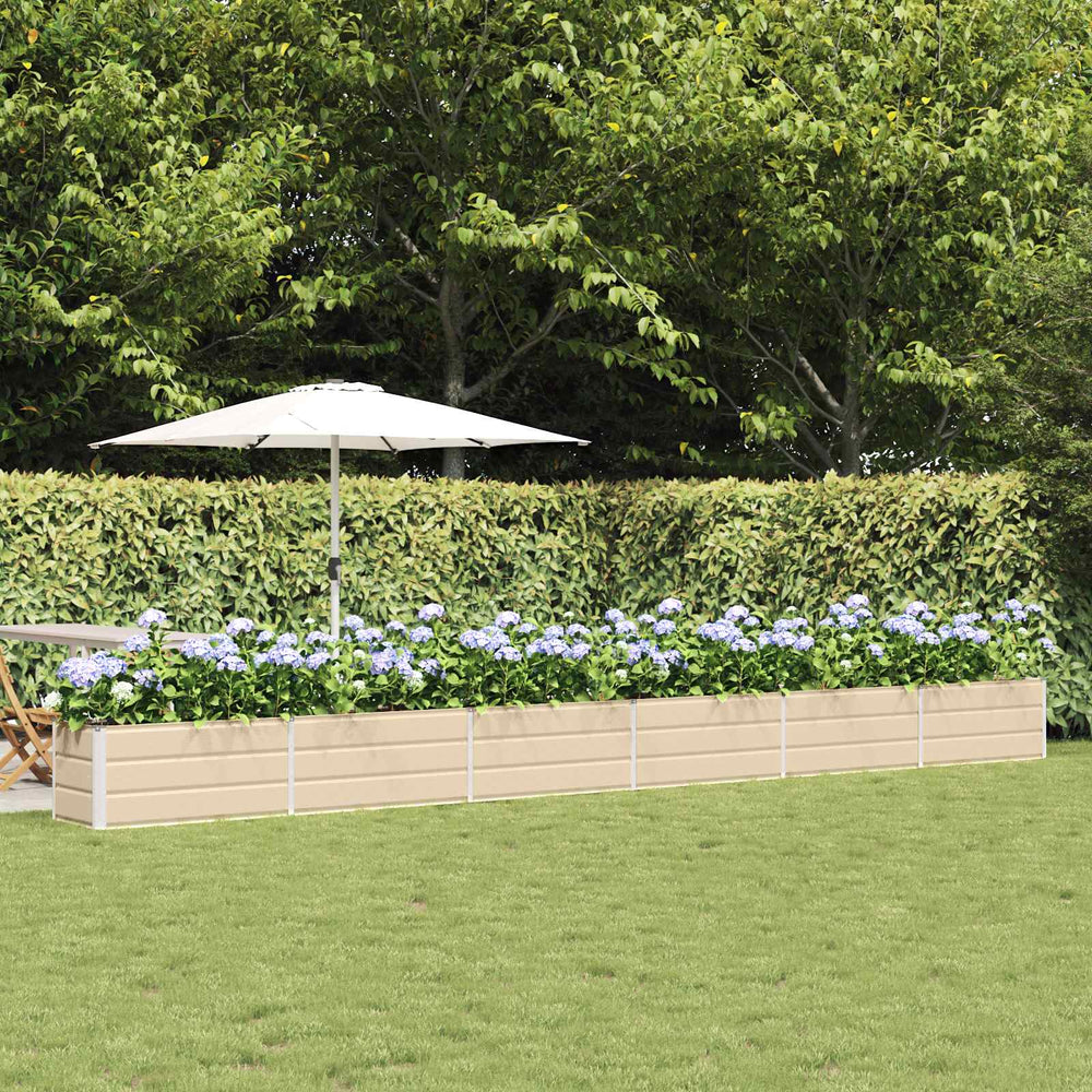 Vidaxl plantenbak ivoor 480 x 50 x 45 cm gegalvaniseerd staal