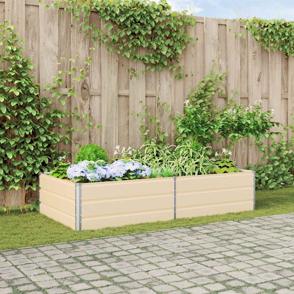 Vidaxl plantenbak ivoor 195 x 100 x 45 cm gegalvaniseerd staal
