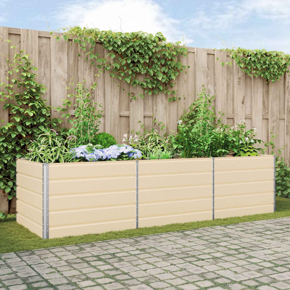 Vidaxl plantenbak ivoor 195 x 100 x 45 cm gegalvaniseerd staal