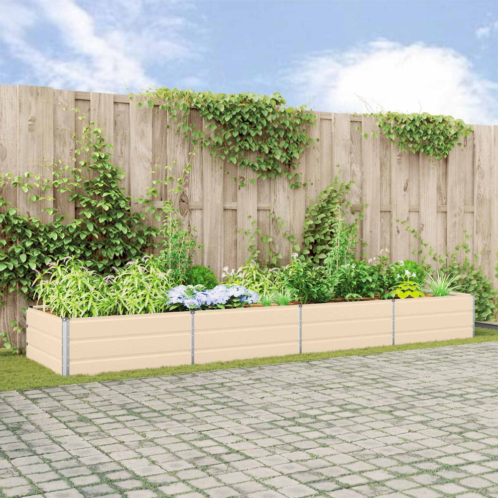 Vidaxl plantenbak ivoor 195 x 100 x 45 cm gegalvaniseerd staal
