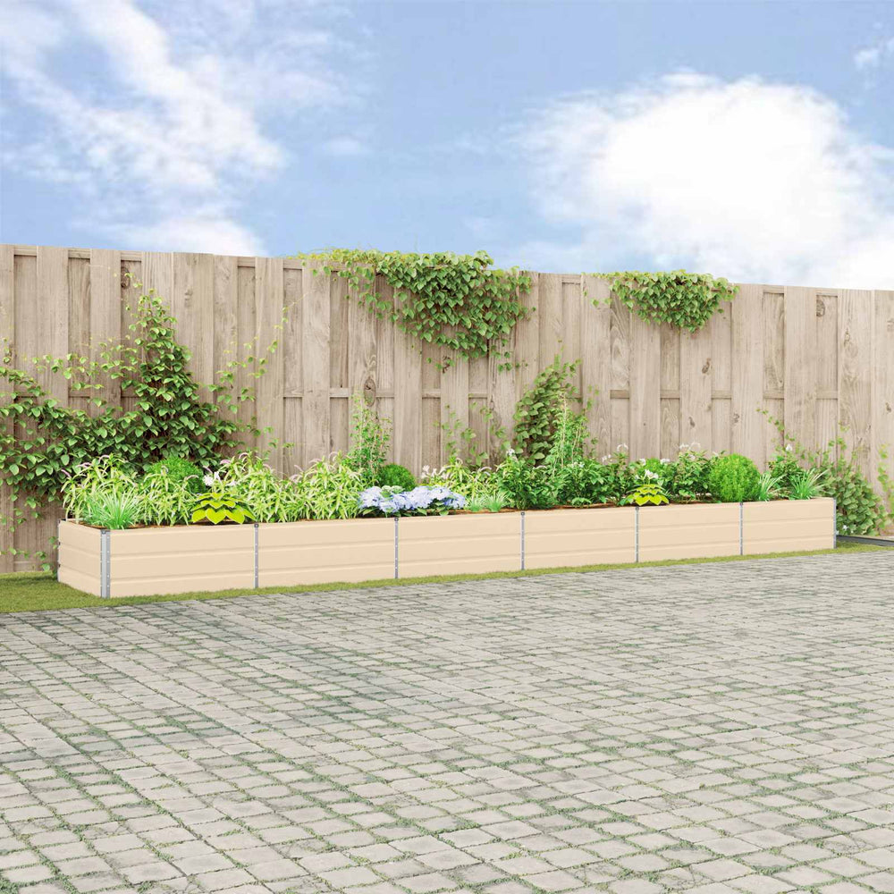 Vidaxl plantenbak ivoor 195 x 100 x 45 cm gegalvaniseerd staal