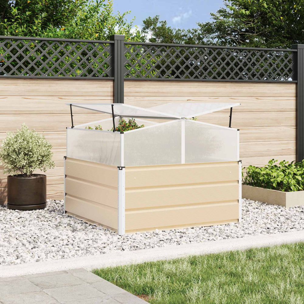 Vidaxl plantenbak ivoor 100 x 100 x 77 cm gegalvaniseerd staal