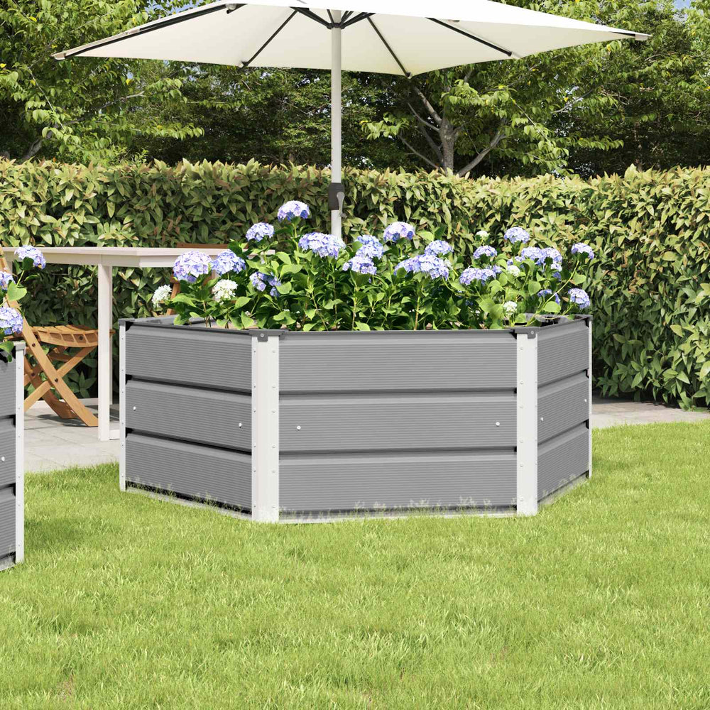 Vidaxl plantenbak lichtgrijs 129 x 129 x 45 cm staal