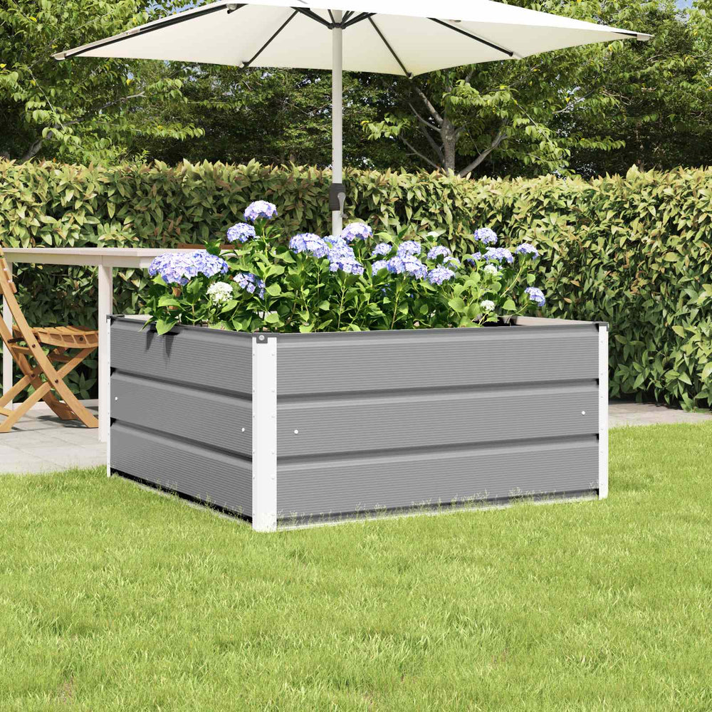 Vidaxl plantenbak lichtgrijs 100 x 100 x 45 cm staal