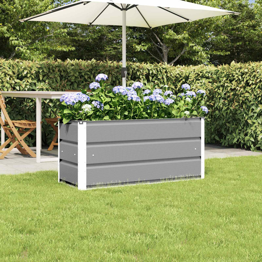 Vidaxl plantenbak lichtgrijs 100 x 40 x 45 cm staal