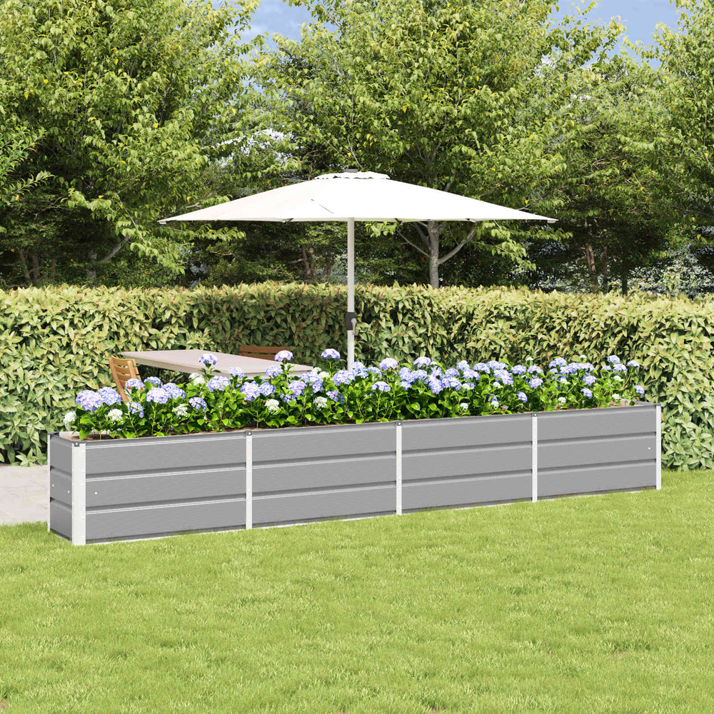 Vidaxl plantenbak lichtgrijs 320 x 40 x 45 cm staal