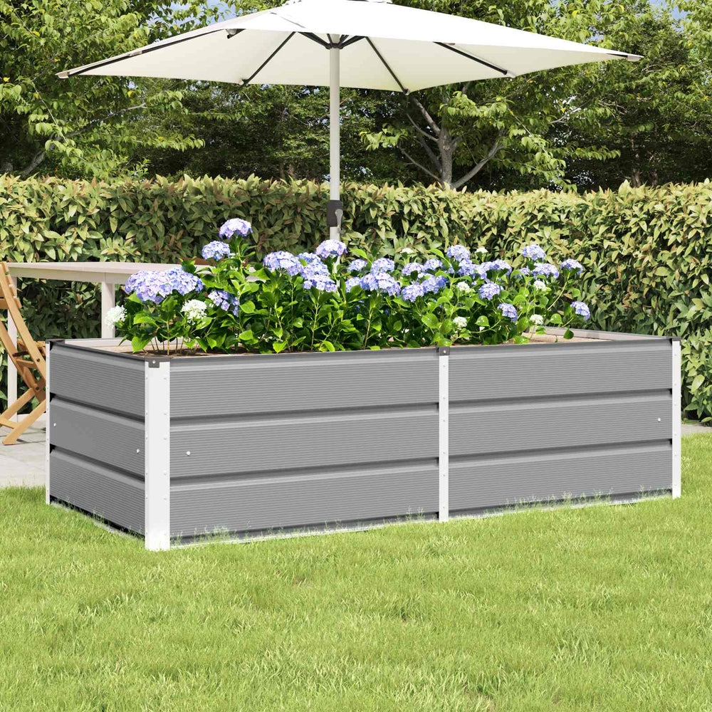 Vidaxl plantenbak lichtgrijs 160 x 80 x 45 cm staal