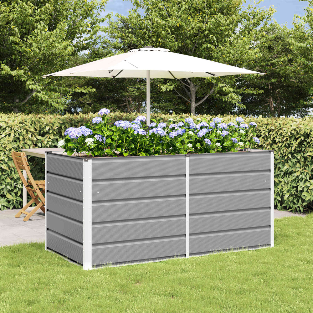 Vidaxl plantenbak lichtgrijs 160 x 80 x 75 cm staal