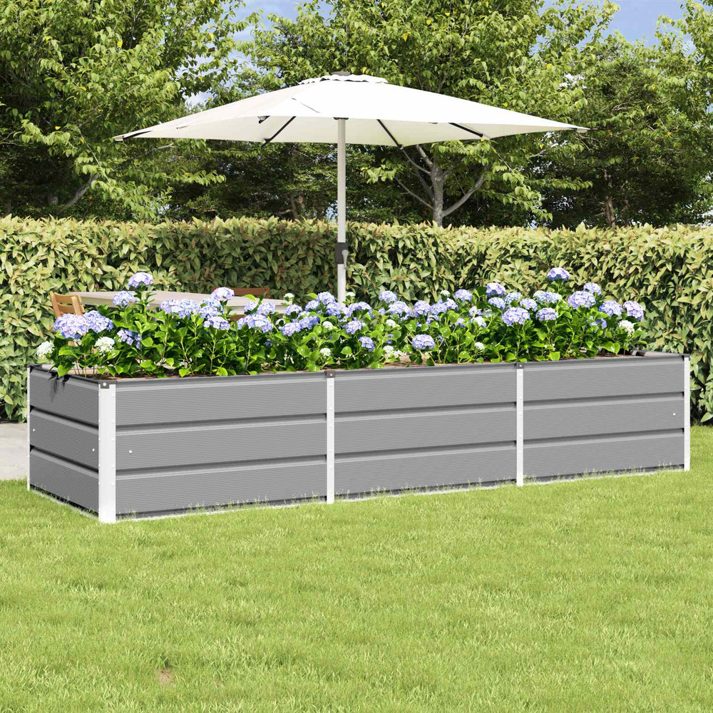Vidaxl plantenbak lichtgrijs 240 x 80 x 45 cm staal