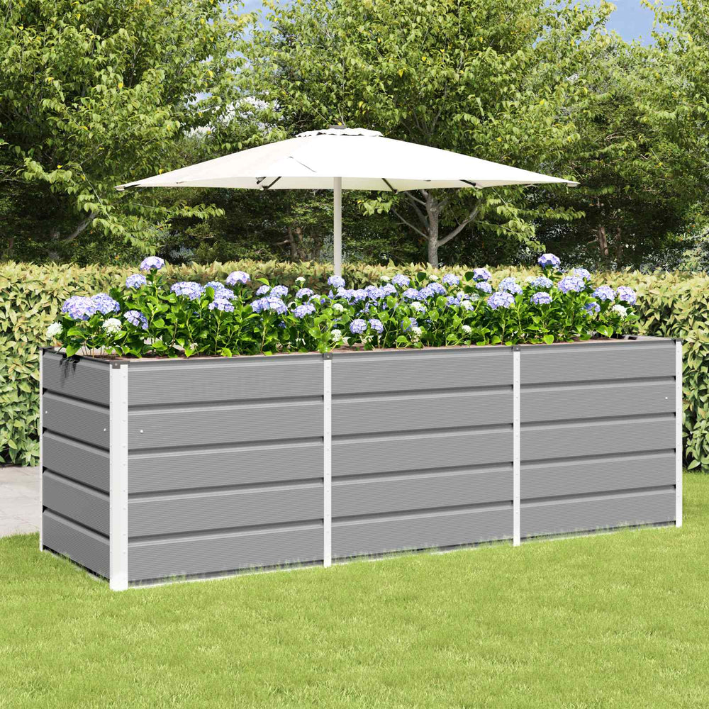 Vidaxl plantenbak lichtgrijs 240 x 80 x 75 cm staal