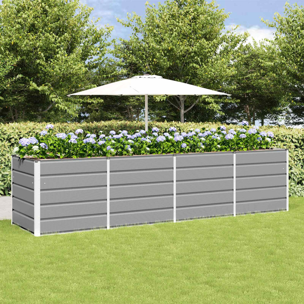 Vidaxl plantenbak lichtgrijs 240 x 80 x 75 cm staal