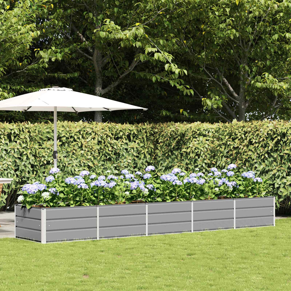 Vidaxl plantenbak lichtgrijs 400 x 80 x 45 cm staal