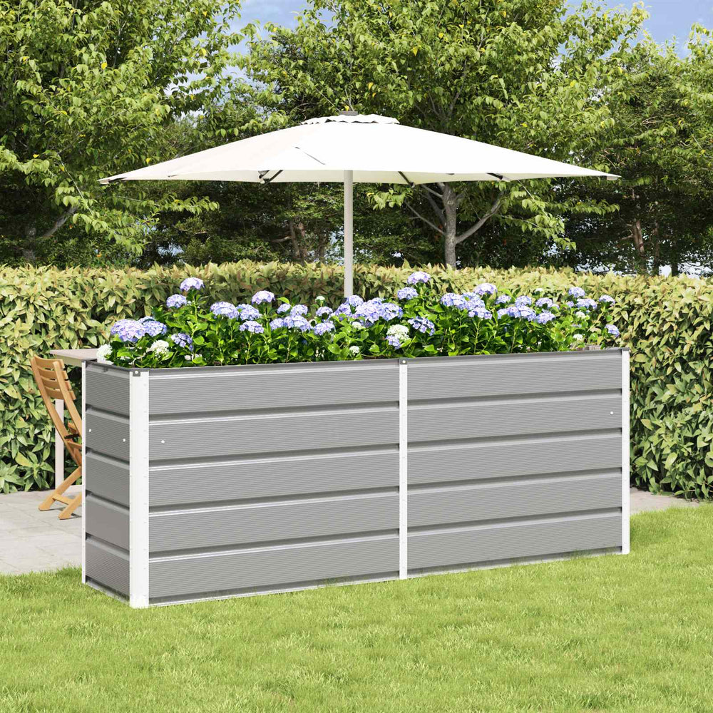 Vidaxl plantenbak lichtgrijs 480 x 50 x 45 cm gegalvaniseerd staal