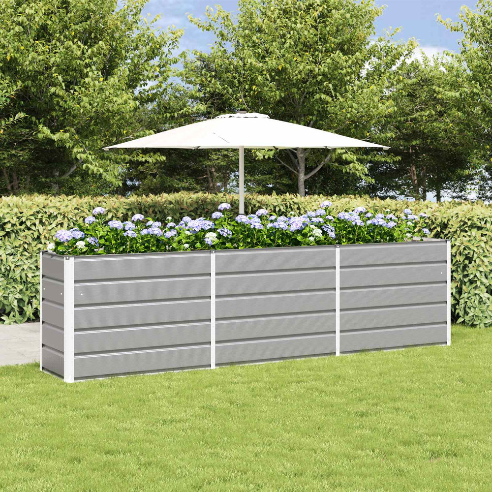 Vidaxl plantenbak lichtgrijs 480 x 50 x 45 cm gegalvaniseerd staal