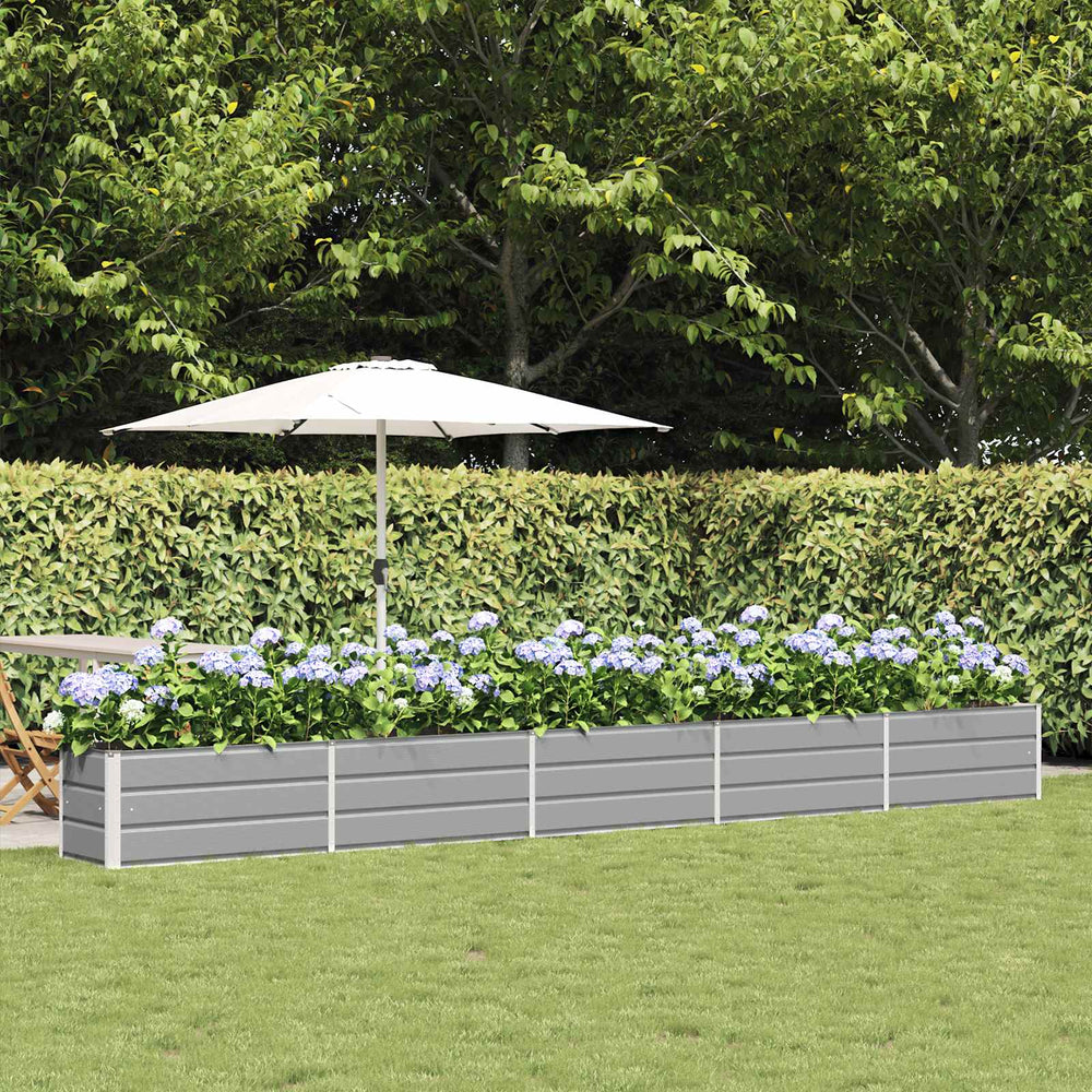 Vidaxl plantenbak lichtgrijs 480 x 50 x 45 cm gegalvaniseerd staal