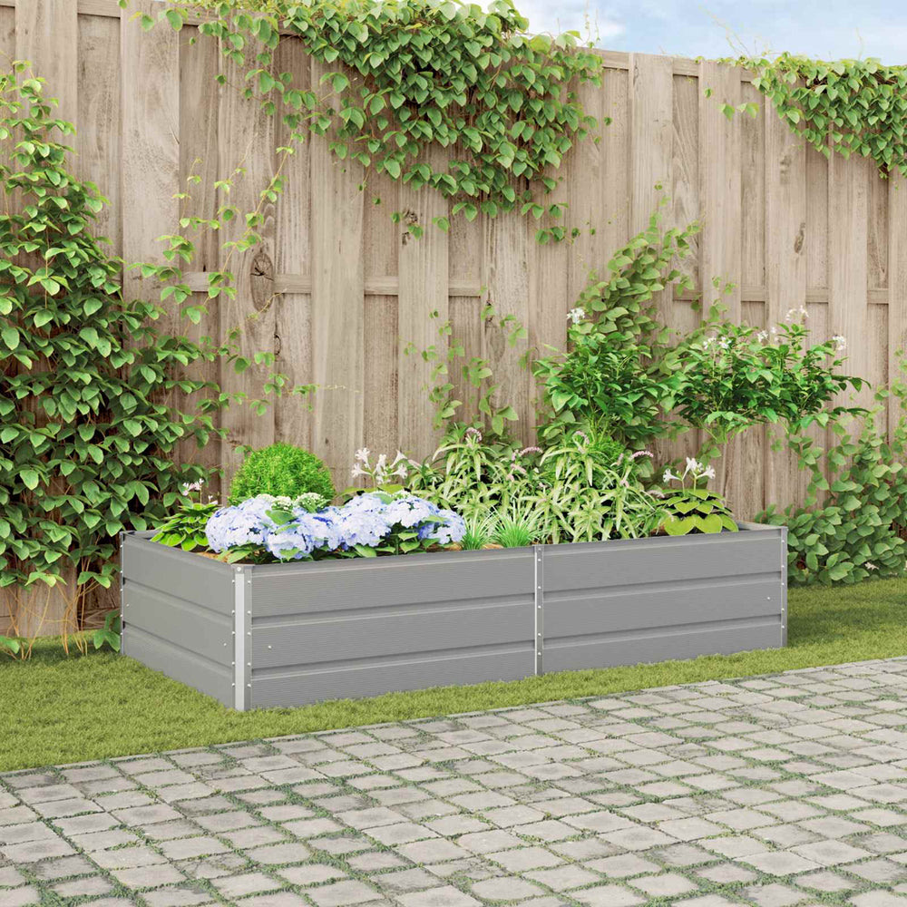 Vidaxl plantenbak lichtgrijs 195 x 100 x 45 cm gegalvaniseerd staal