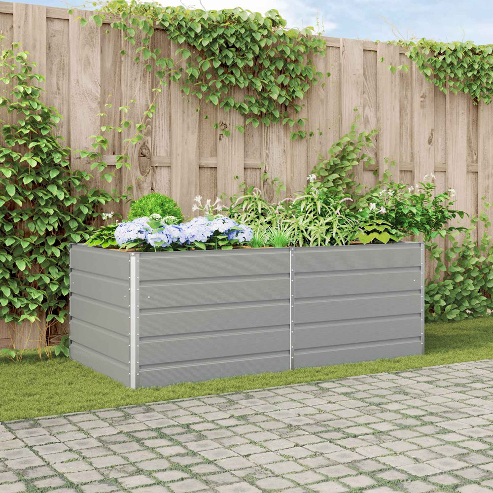 Vidaxl plantenbak lichtgrijs 195 x 100 x 45 cm gegalvaniseerd staal