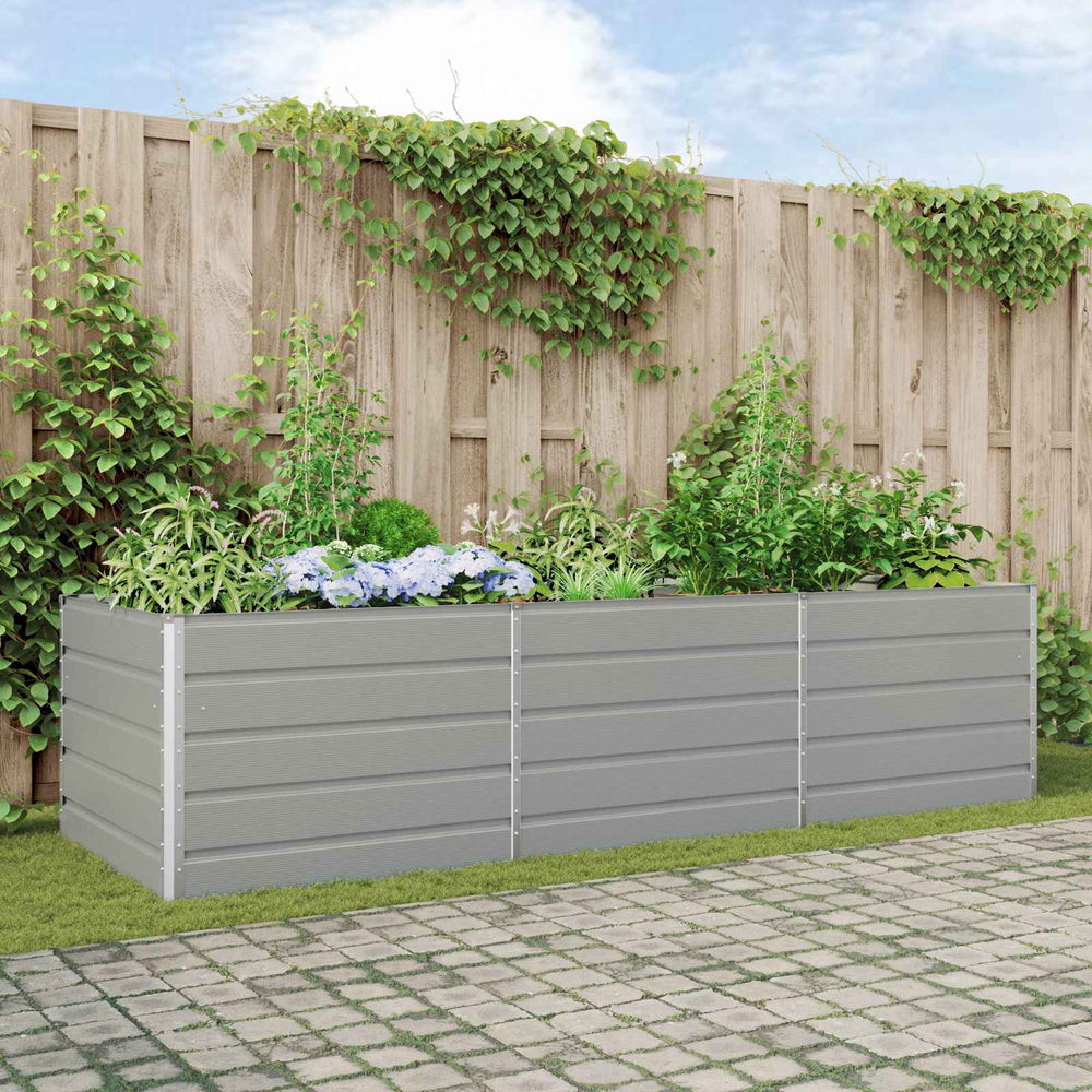 Vidaxl plantenbak lichtgrijs 195 x 100 x 45 cm gegalvaniseerd staal