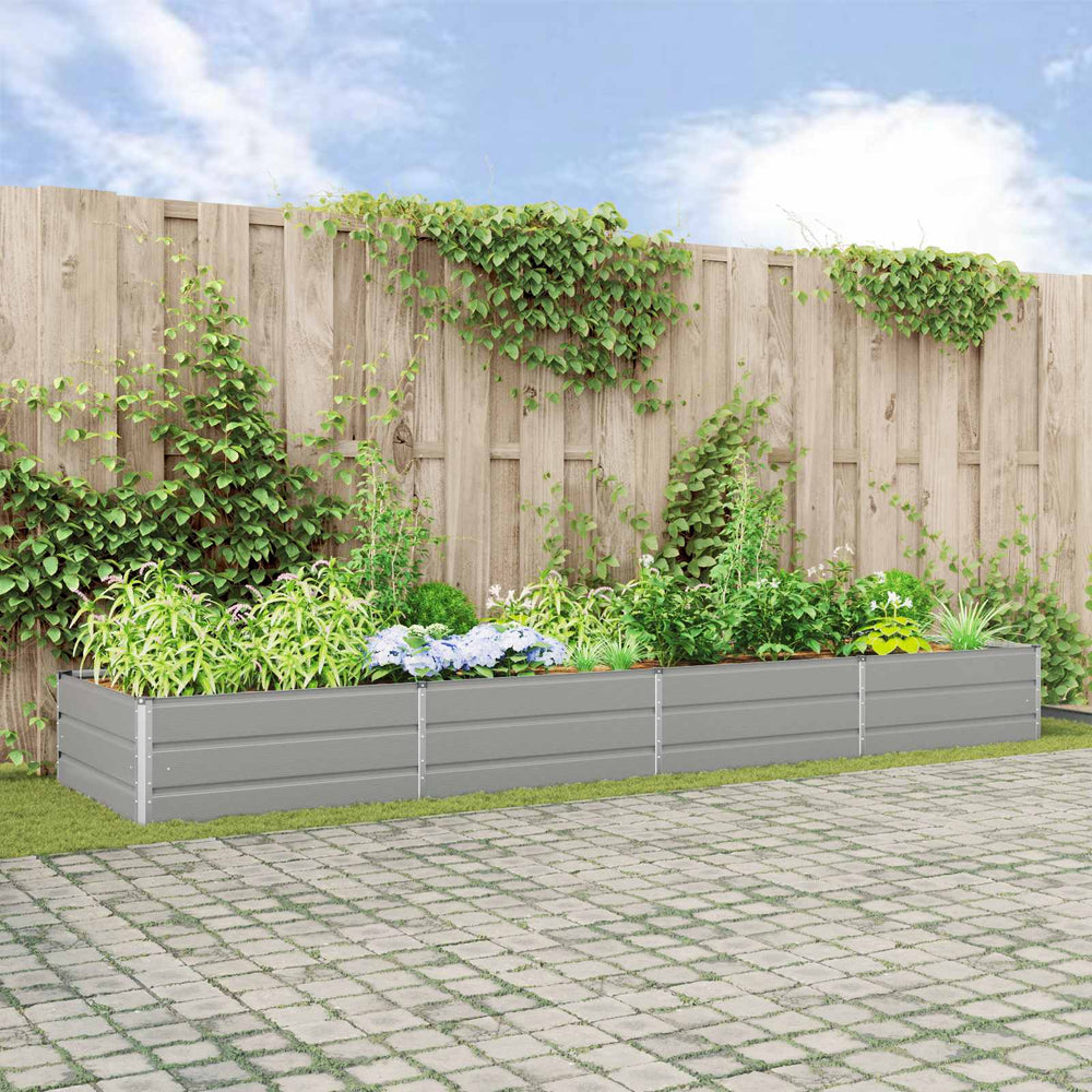 Vidaxl plantenbak lichtgrijs 195 x 100 x 45 cm gegalvaniseerd staal