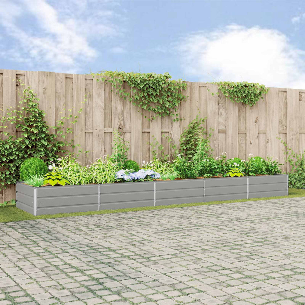 Vidaxl plantenbak lichtgrijs 195 x 100 x 45 cm gegalvaniseerd staal