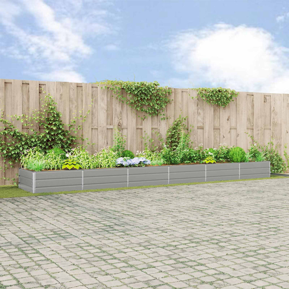 Vidaxl plantenbak lichtgrijs 195 x 100 x 45 cm gegalvaniseerd staal